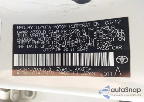 2012 Toyota Prius V Five из США, поврежденный, VIN JTDZN3EU8C3112845